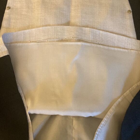 Les Copains A Line skirt with exposed back zipper. Beige/black. Size 42/6. - Picture 6 of 8